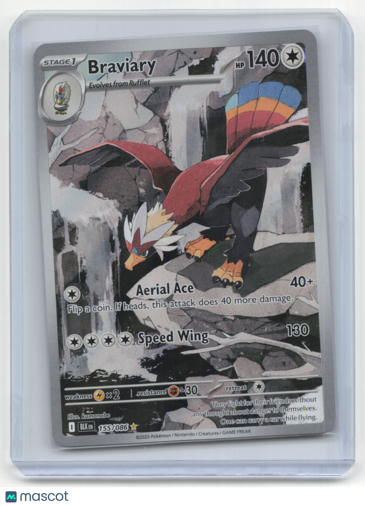 2025 Pokemon TCG Braviary Black Bolt #155/086 English