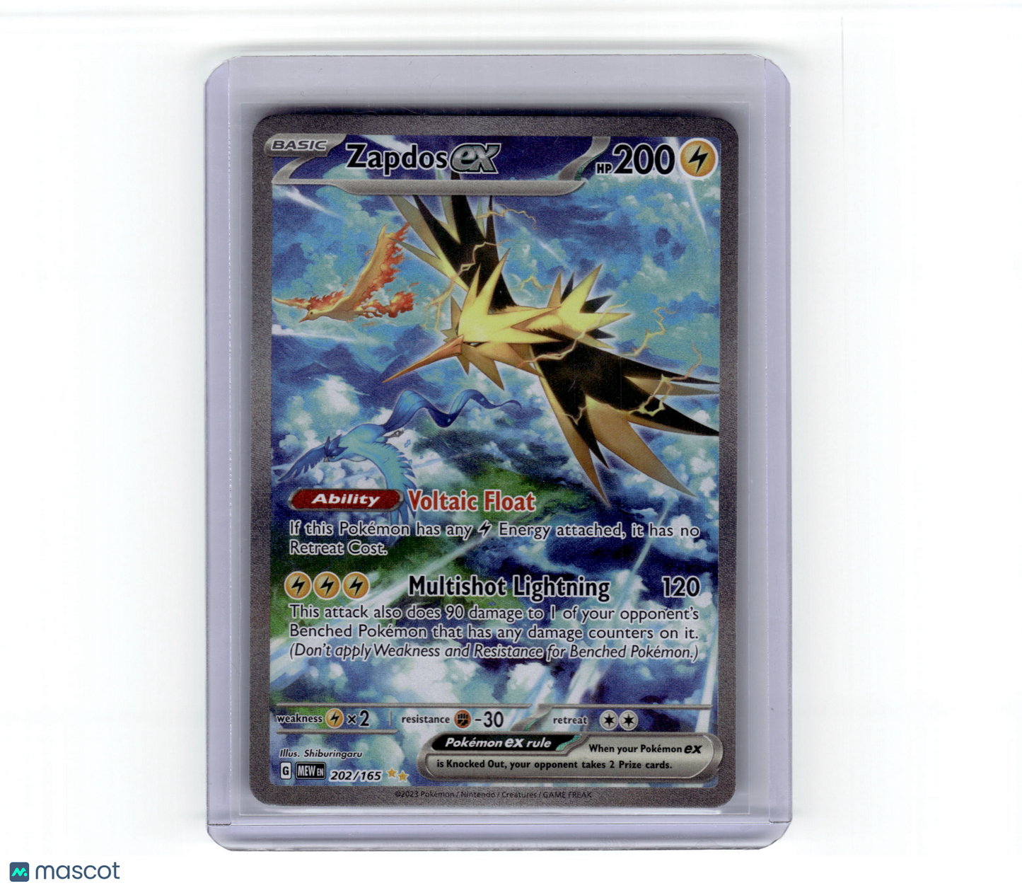 2023 Zapdos EX Pokemon 151 Special Illustration Rare Holo #202/165 Near Mint