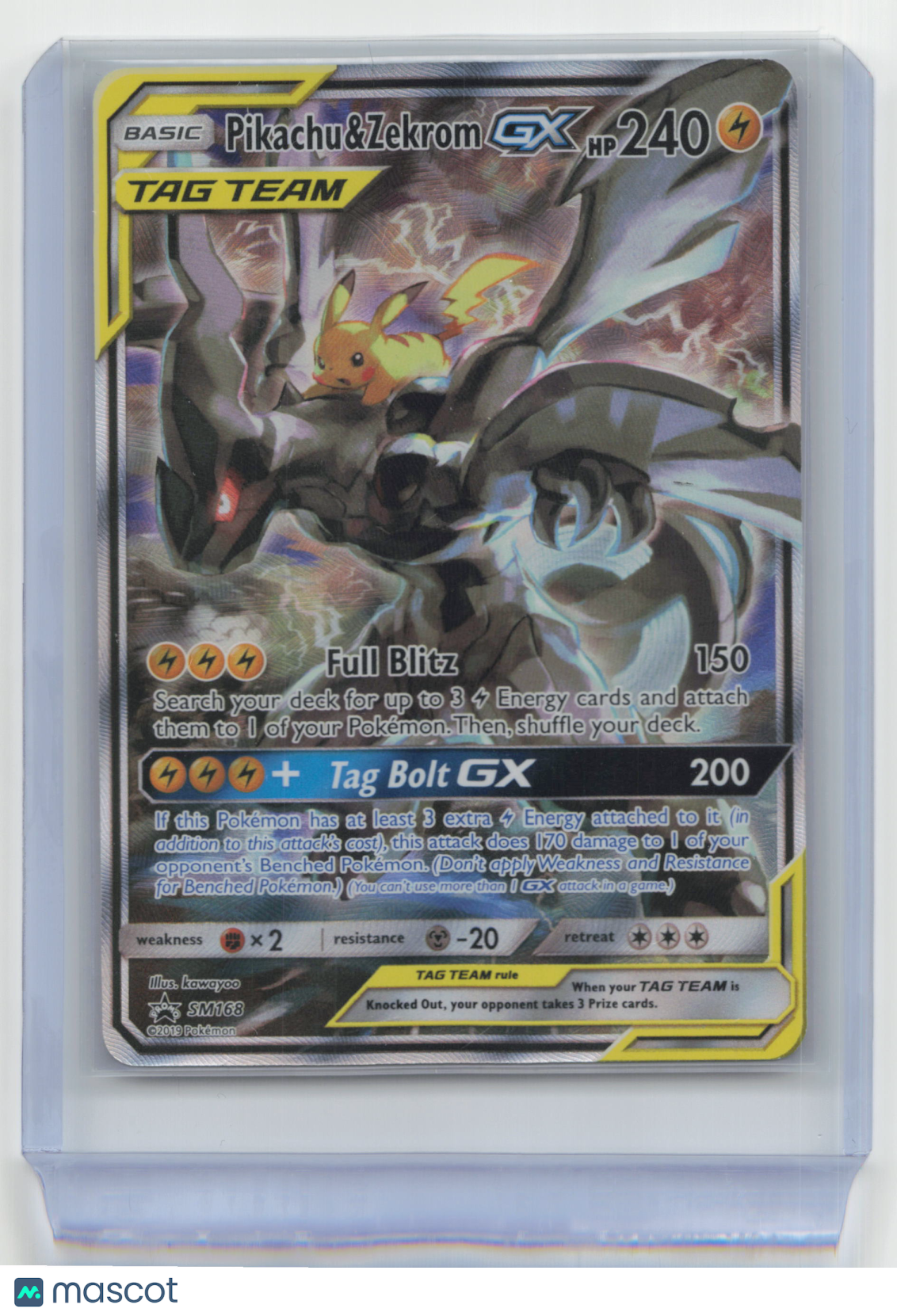 2019 Pokemon Pikachu & Zekrom GX Sun & Moon #SM168 Lightly Played