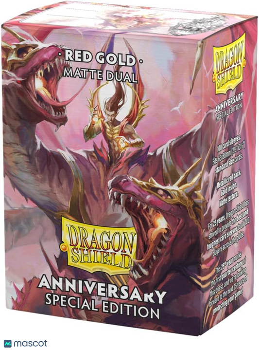 Dragon Shield Standard 20 Pt. Pomegranate & Gold Matte Card Sleeves