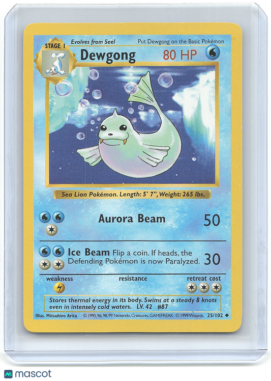 1999 Pokemon Dewgong #25/102