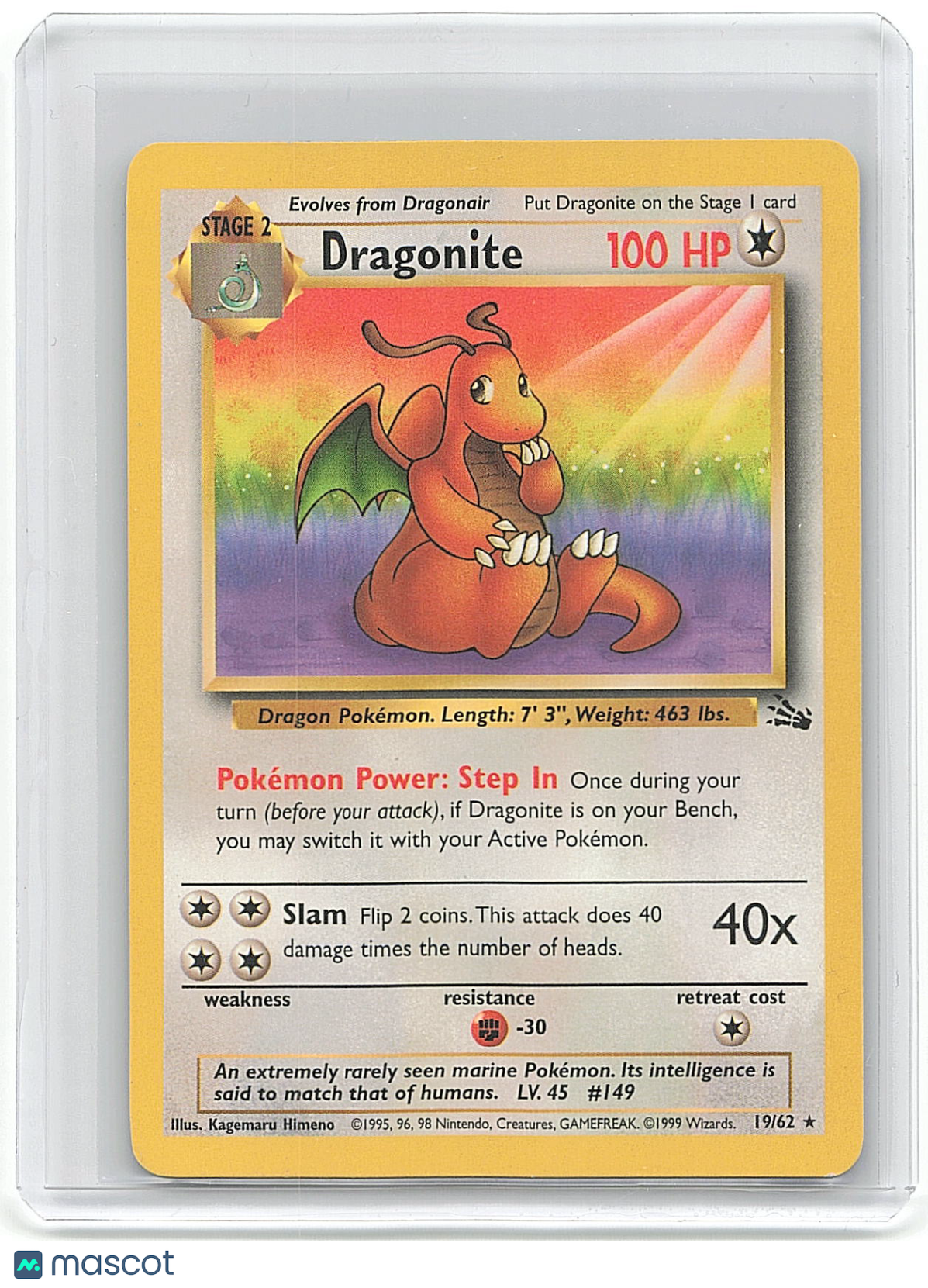 1999 Pokemon Dragonite #19/62