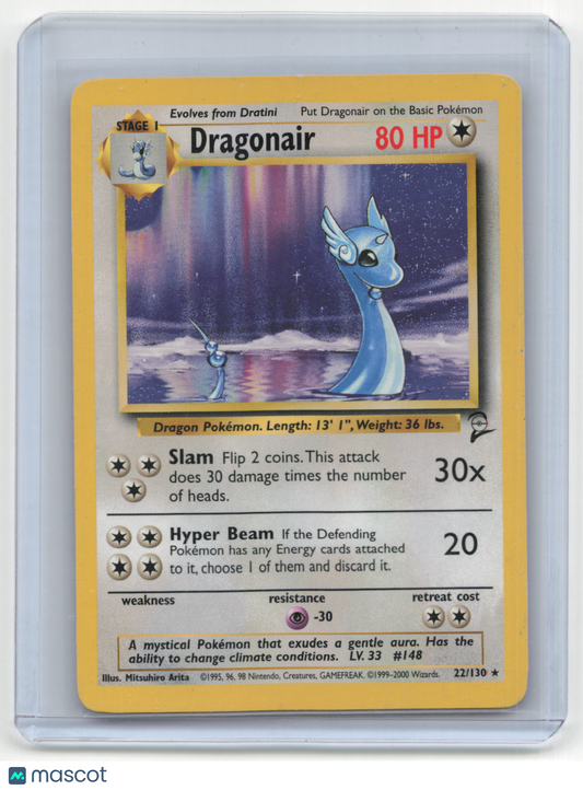 2000 Pokemon TCG Dragonair Base Set 2 #22/130 Light Played