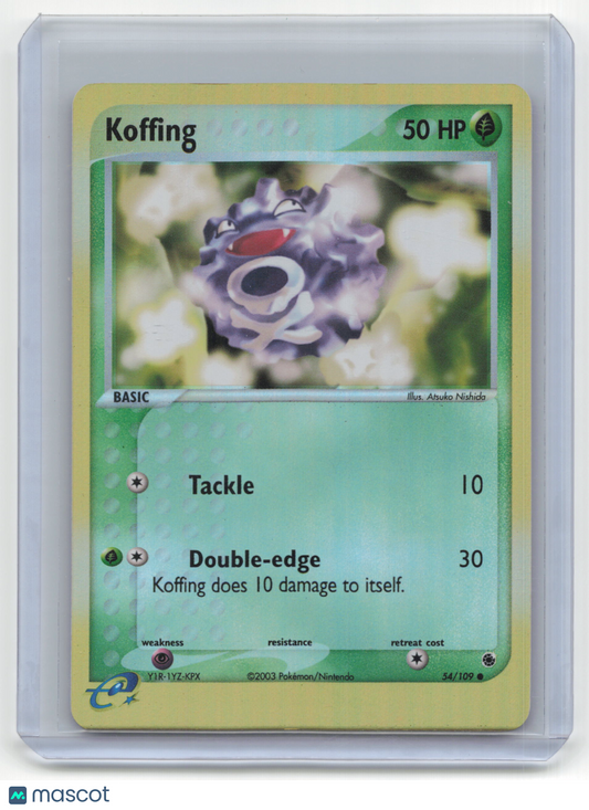 2003 Pokemon TCG Koffing Ruby & Sapphire #54/109 Light Played