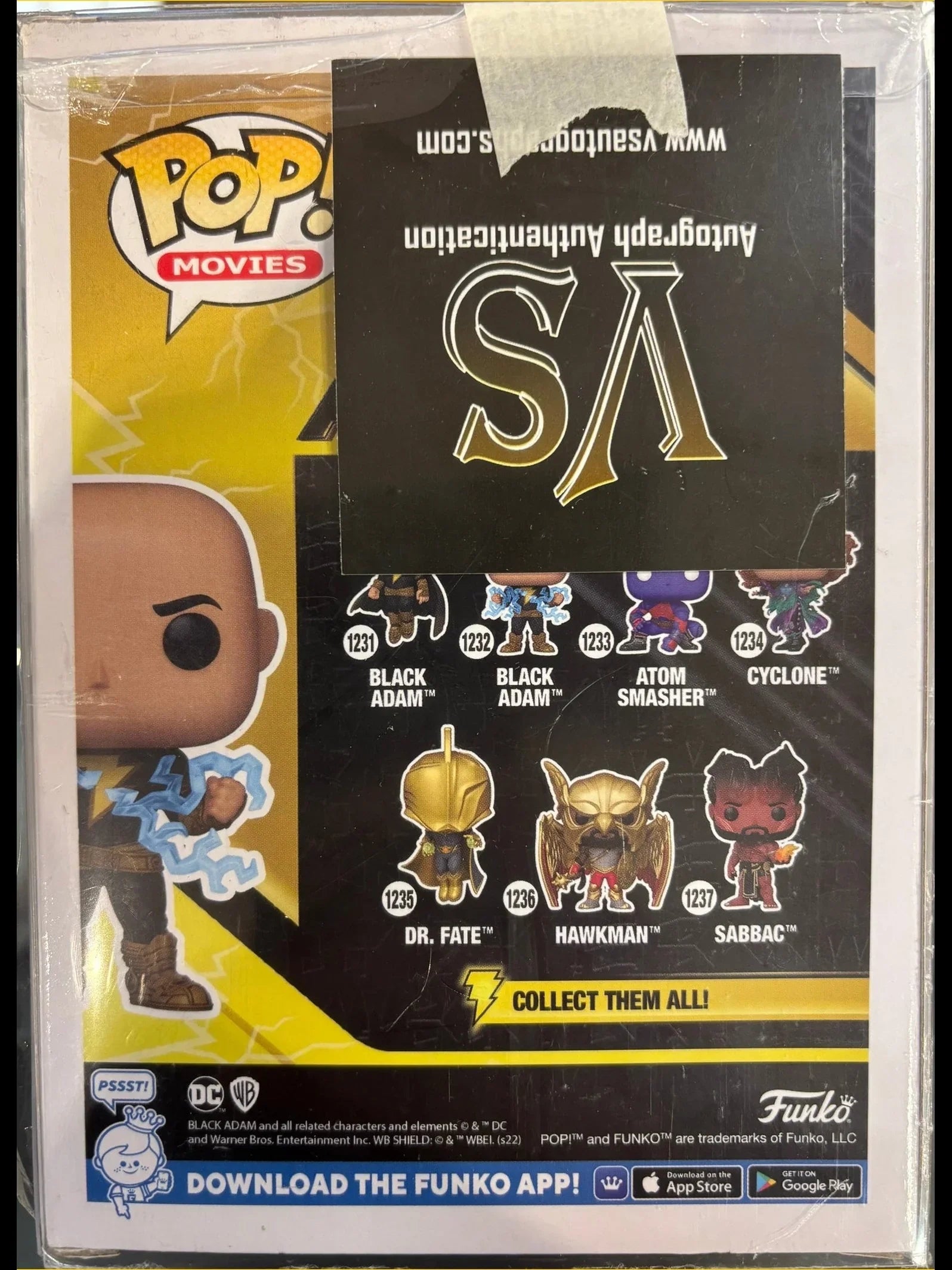 2022 Funko DC Black Adam #1232 Autographed W/ COA - Papa Joey's Collectibles