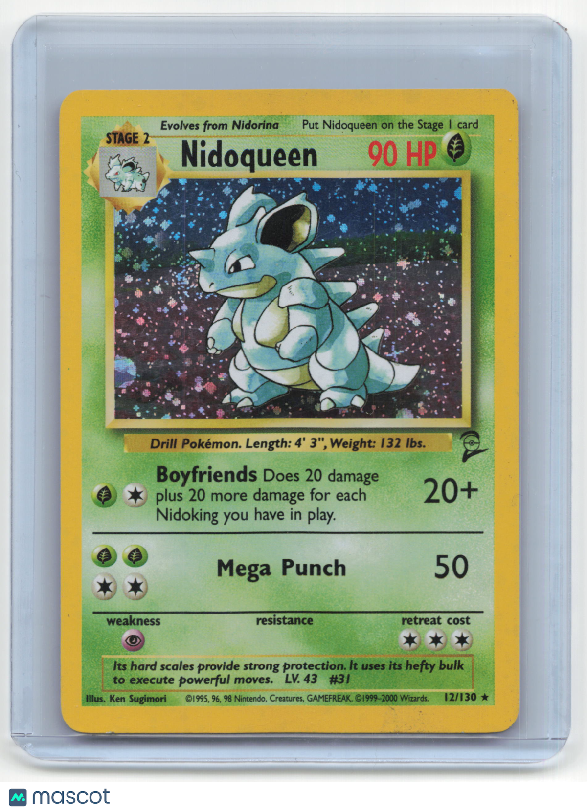 2000 Pokemon TCG Nidoqueen Base Set 2 #12/130 Mod Played