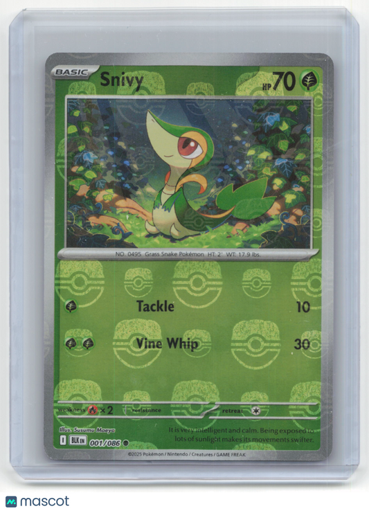 2025 Pokemon TCG Snivy Black Bolt #001/086 Masterball