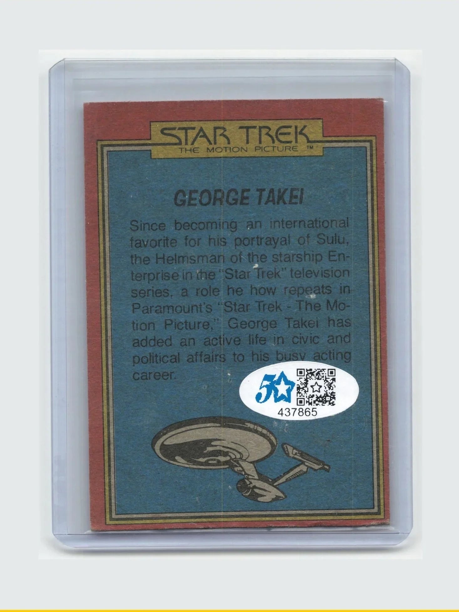1979 Topps Star Trek: The Motion Picture #9 William Shatner Autographed - Papa Joey's Collectibles