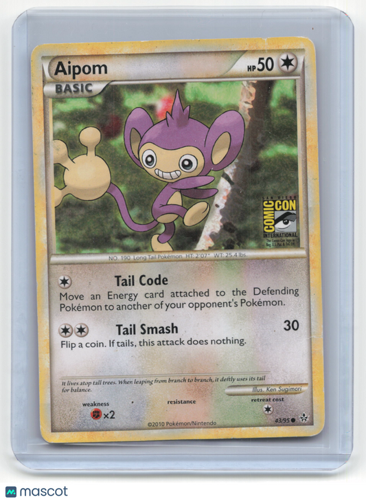 2010 Pokemon Aipom Comic Con Promo #43/95 Damaged Stamped