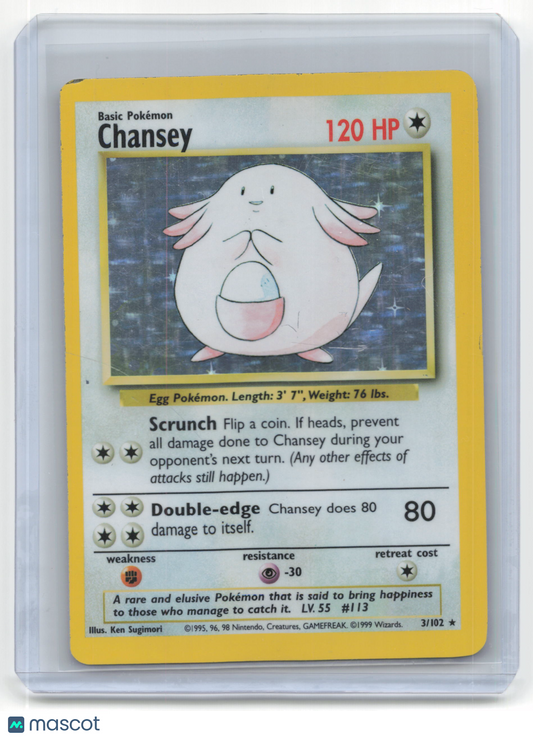 1999 Pokemon TCG Chansey Base Set #3/102 Holo Unlimited