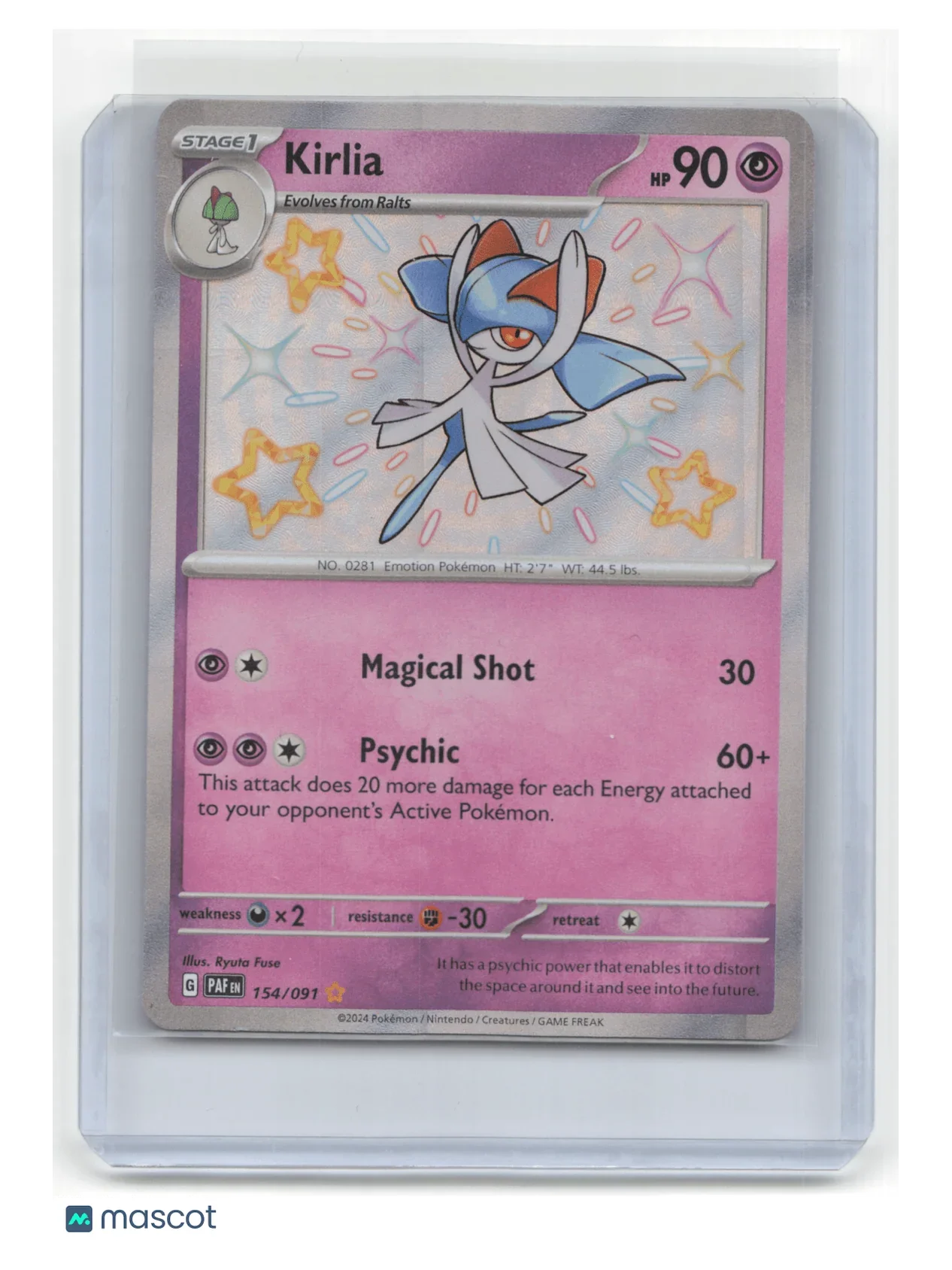 2024 Pokemon Kirlia Scarlet & Violet Paldean Fates #154/091 - Papa Joey's Collectibles