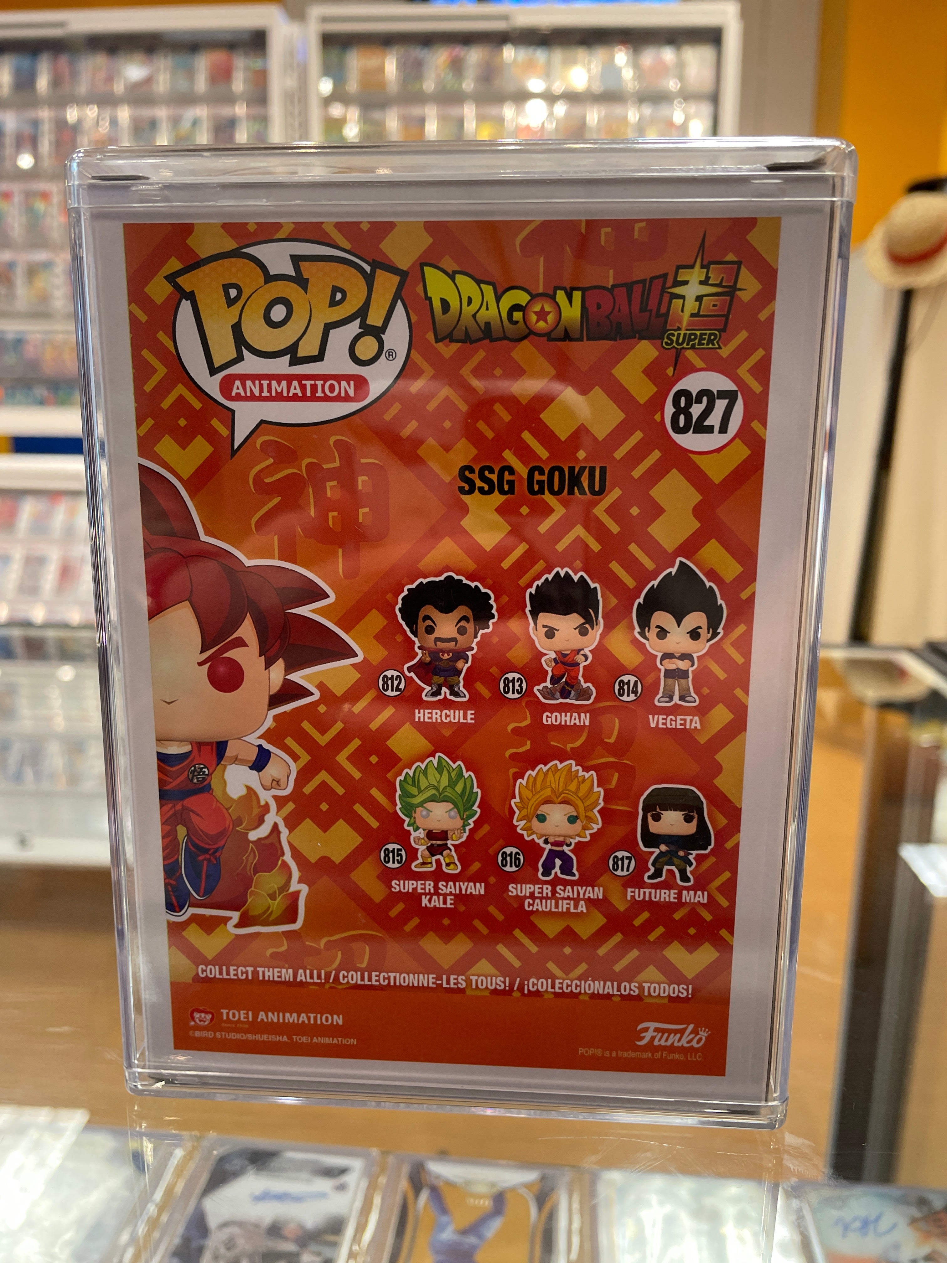 POP! Animation—Dragonball Super—SSG Goku #827—(SDCC Limited Edition) w/ Protector