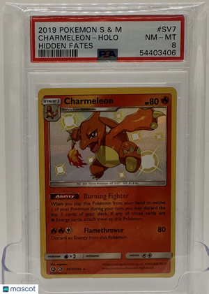 2019 Pokemon—Charmeleon #SV7 Hidden Fates: Shiny Vault—Shiny Rare Holo PSA 8