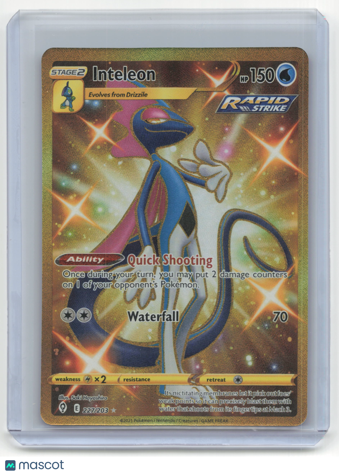 2021 Pokemon Inteleon Evolving Skies #227/198 (Secret) Near Mint