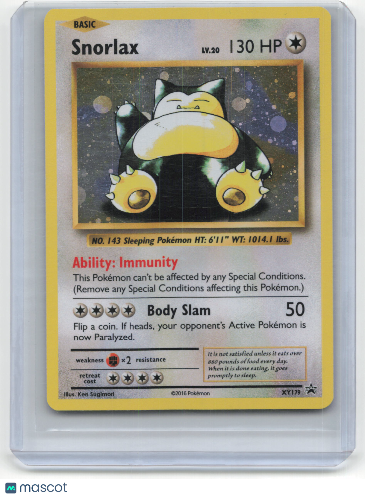 2016 Pokemon TCG Snorlax XY Black Star Promos #XY179 Light Played