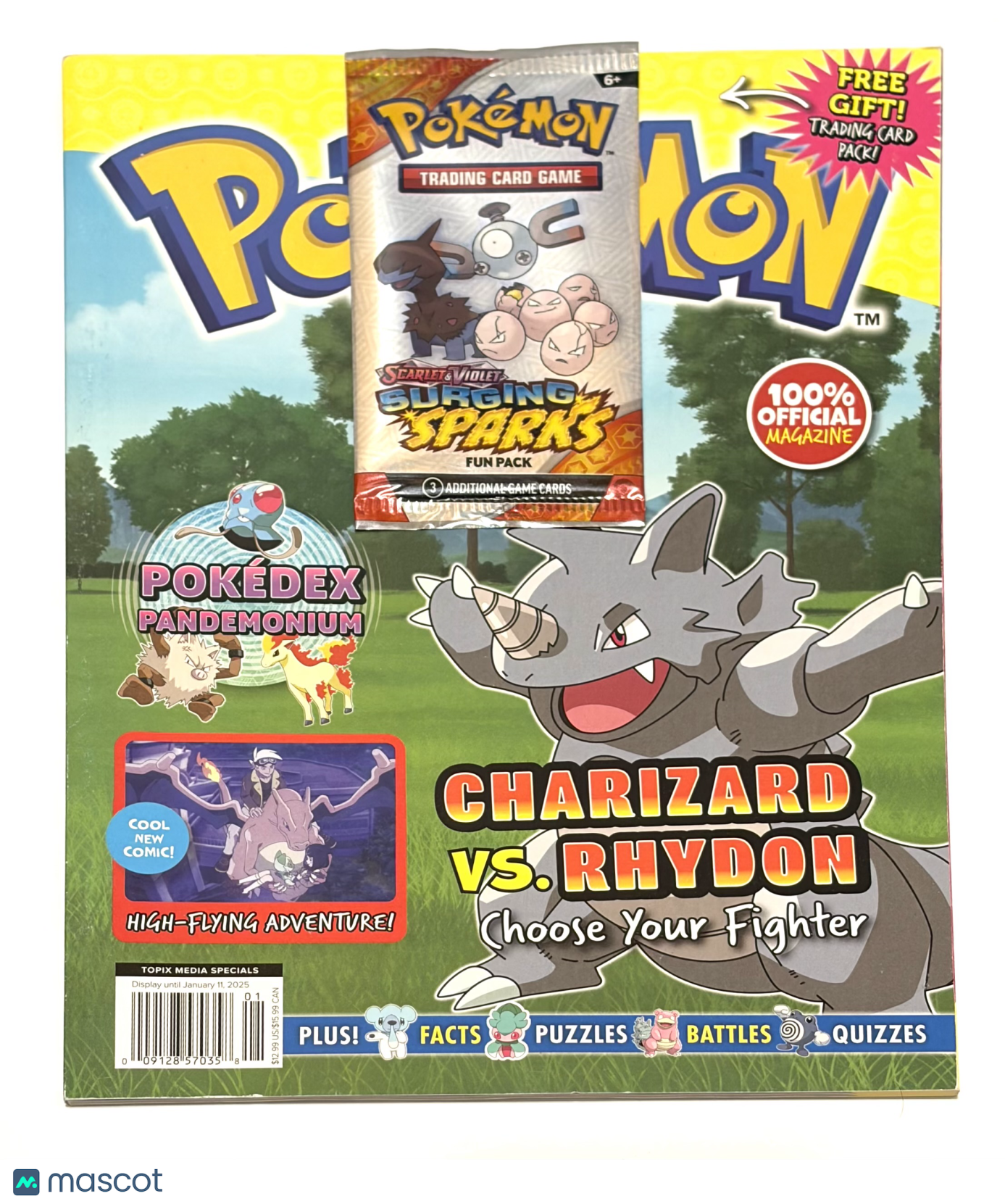 Topix Media Magazine Pokémon Charizard vs. Rhydon w/ Surging Sparks Fun Pack