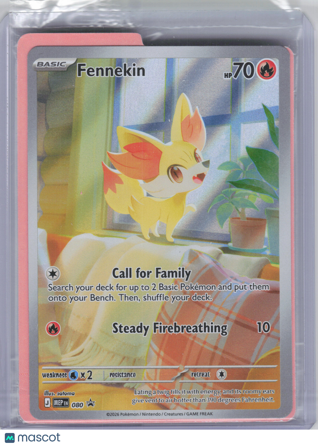 2026 Pokemon—Fennekin #080 Mega Evolution Promo—Black Star Promo Holo [Sealed]