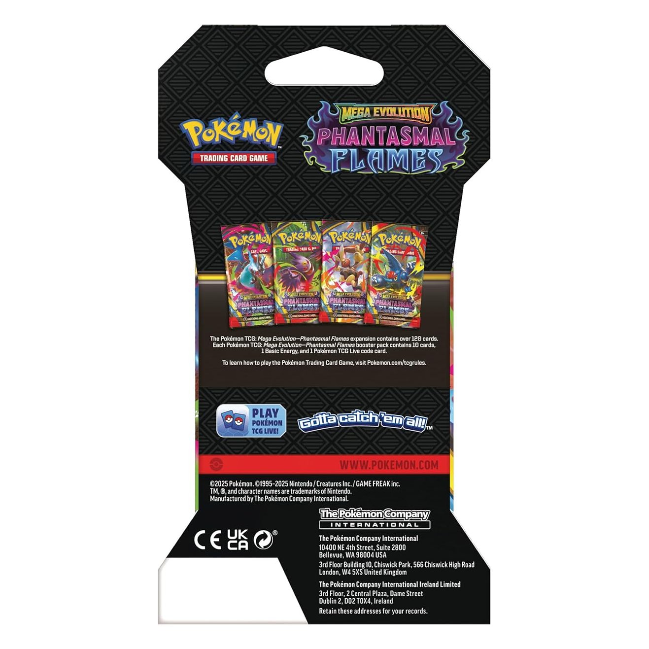 2025 Pokémon TCG: Mega Evolution—Phantasmal Flames Sleeved Booster Pack