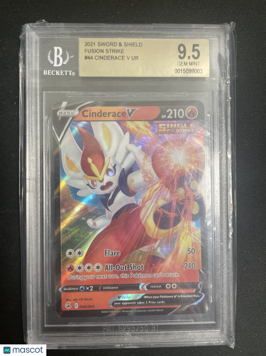 2021 Pokemon Fusion Strike Pokemon Cinderace V UR #44 BGS 9.5