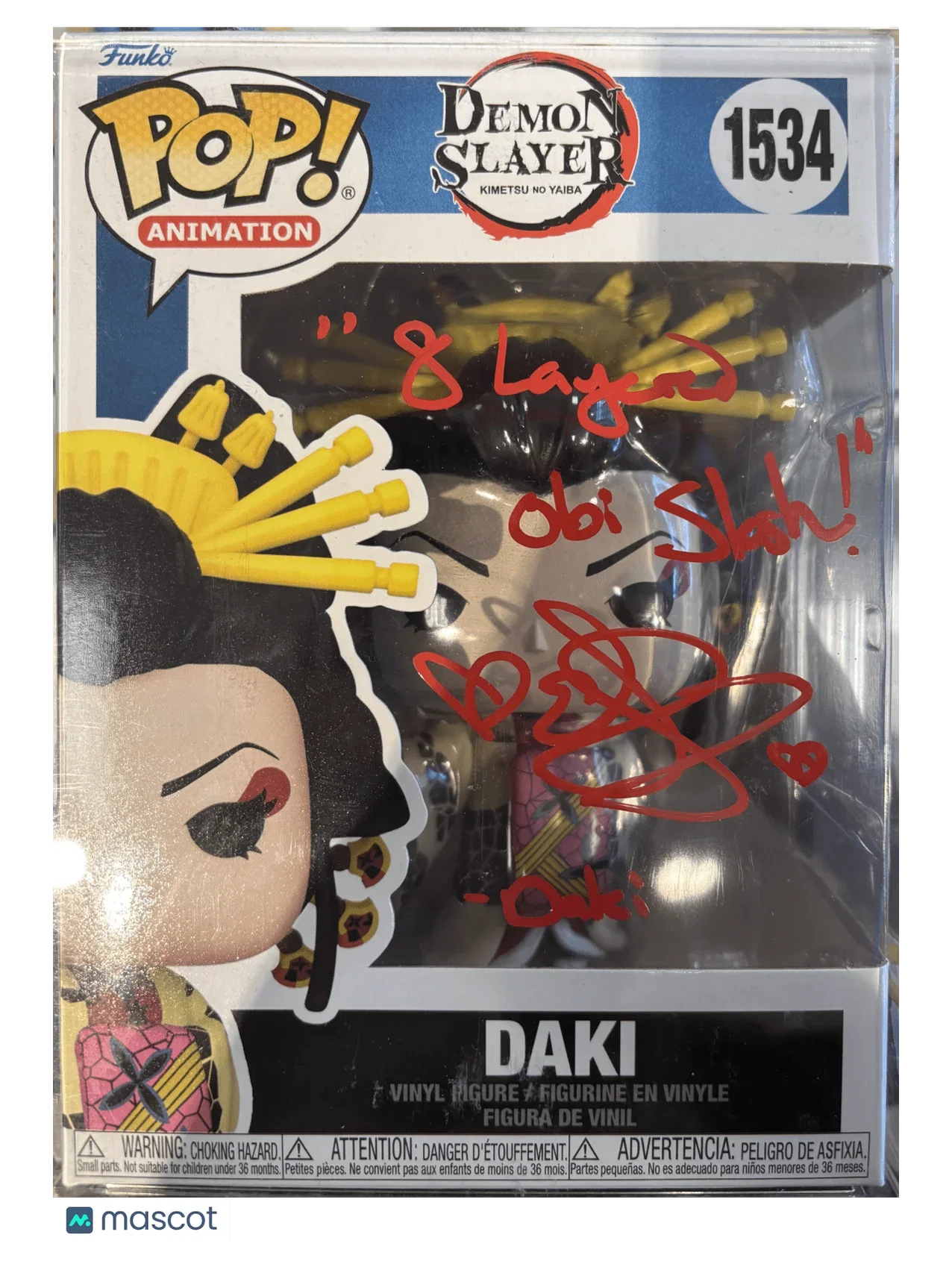 2024 Funko Demon Slayer Daki #1534 Autographed W/ COA - Papa Joey's Collectibles