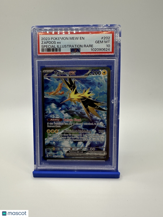 —Zapdos EX #202 2023 Pokemon Mew EN-151— (Damage Slab) PSA 10
