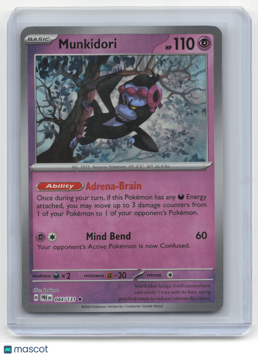 2025 Pokemon TCG Munkidori Prismatic Evolutions #044/131 Masterball