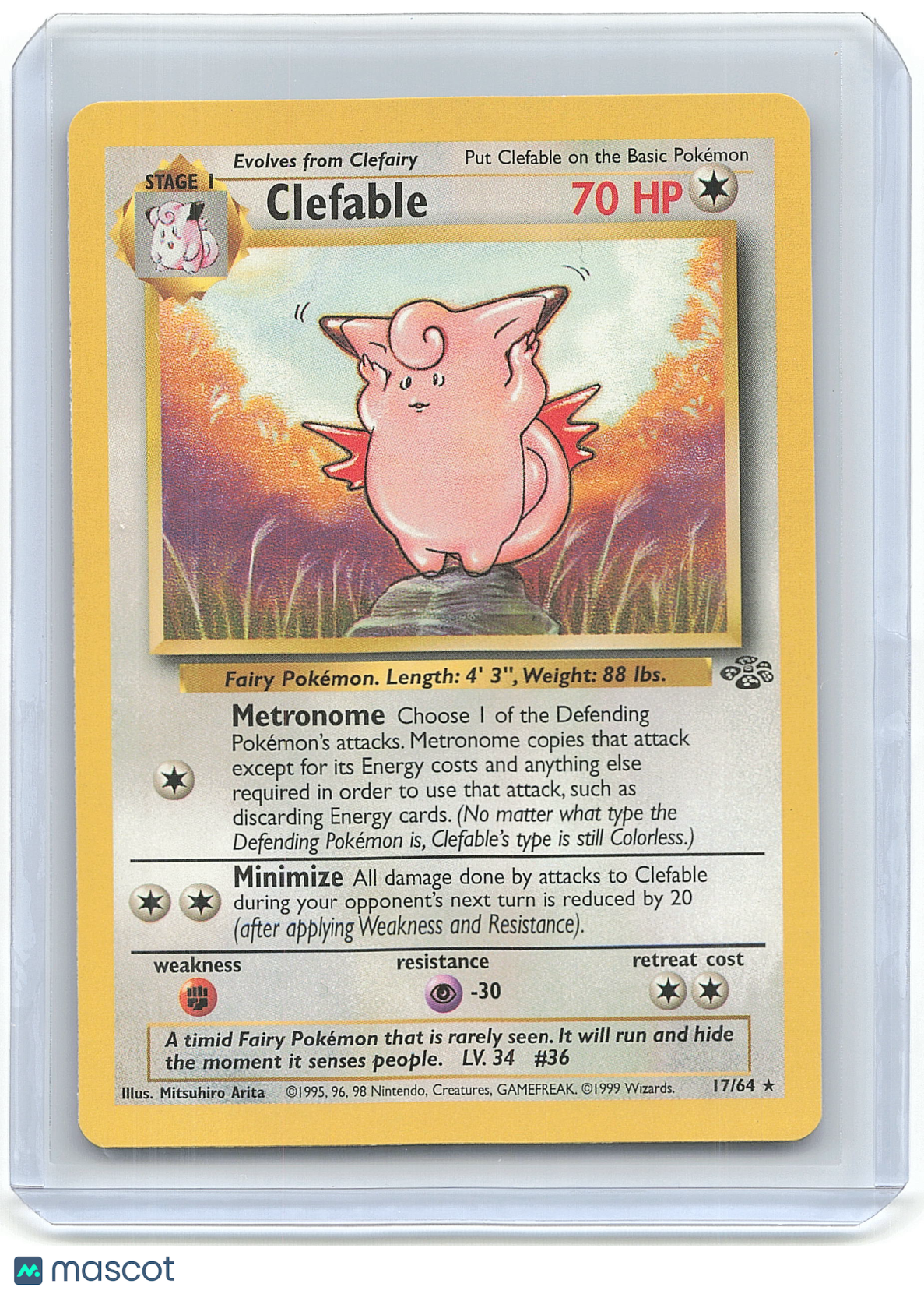 1999 Pokemon Clefable #17/64 - Papa Joey's Collectibles