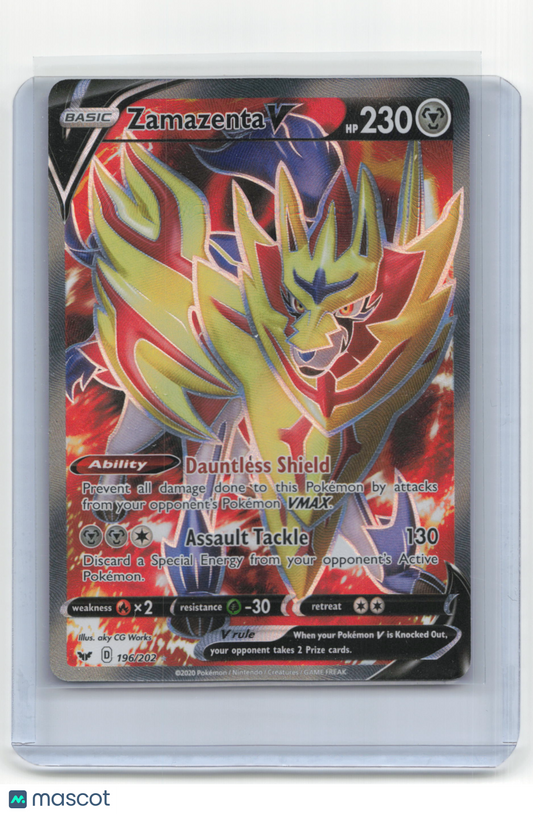 2020 Pokemon TCG Zamazenta V Sword & Shield #196/202