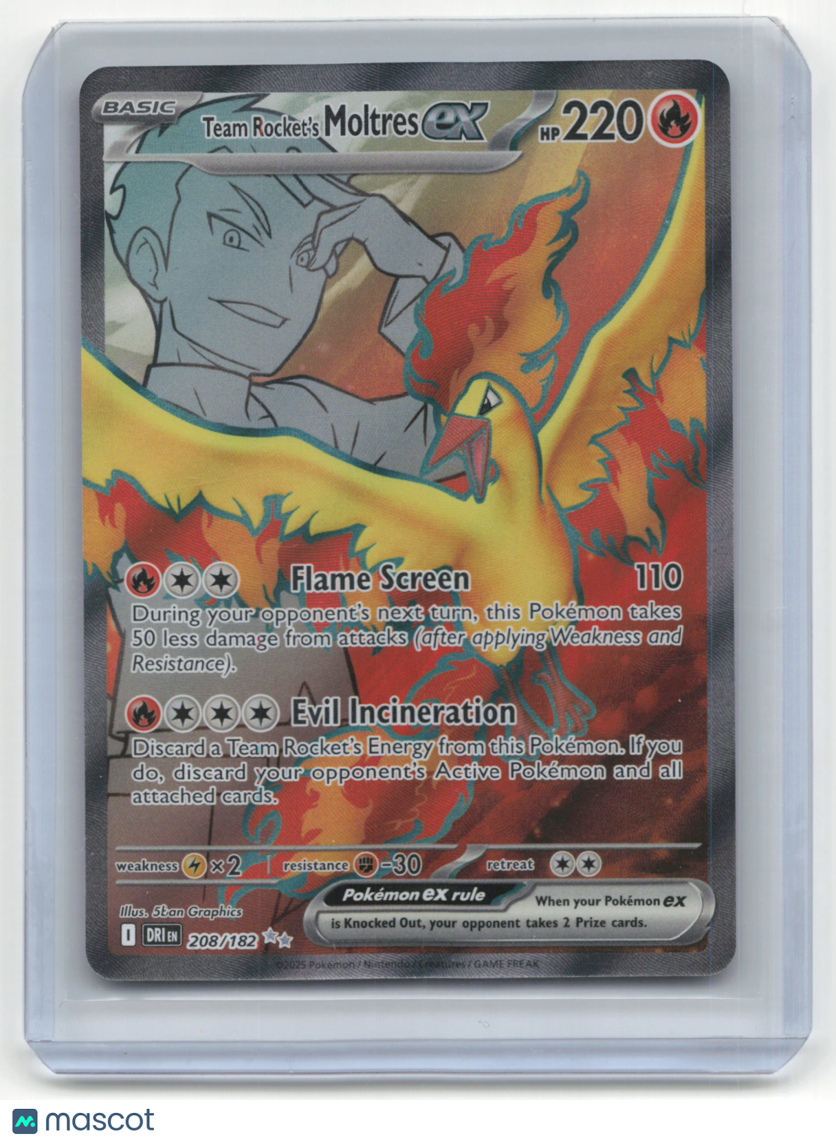 2025 Pokemon TCG Moltres EX Destined Rivals #208/182