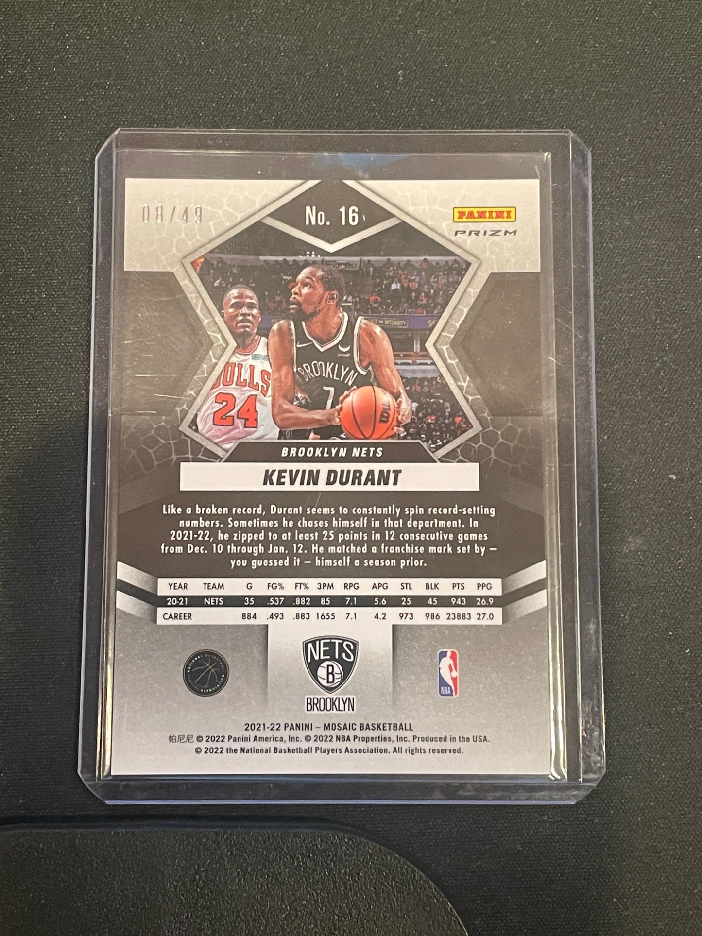 2022 2021-22 Mosaic Basketball Kevin Durant /49 #16