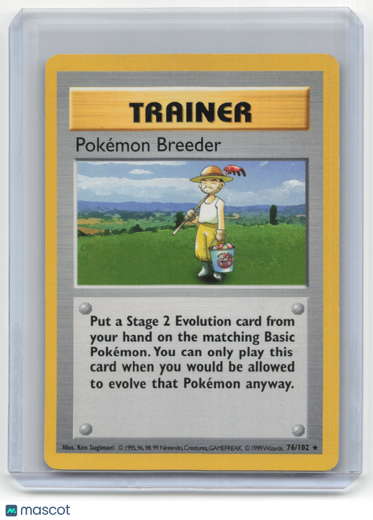 1999 Pokemon TCG Pokémon Breeder Base Set #76/102 Mod Played Shadowless