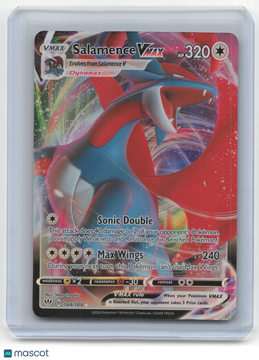 2020 Pokemon TCG Salamence VMAX Darkness Ablaze #144/189