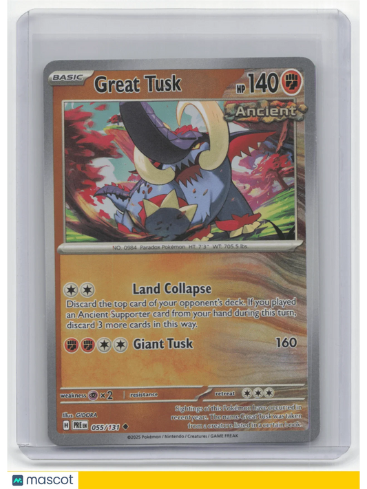 2025 Pokemon TCG Great Tusk Prismatic Evolutions #055/131 MasterBall Holo - Papa Joey's Collectibles