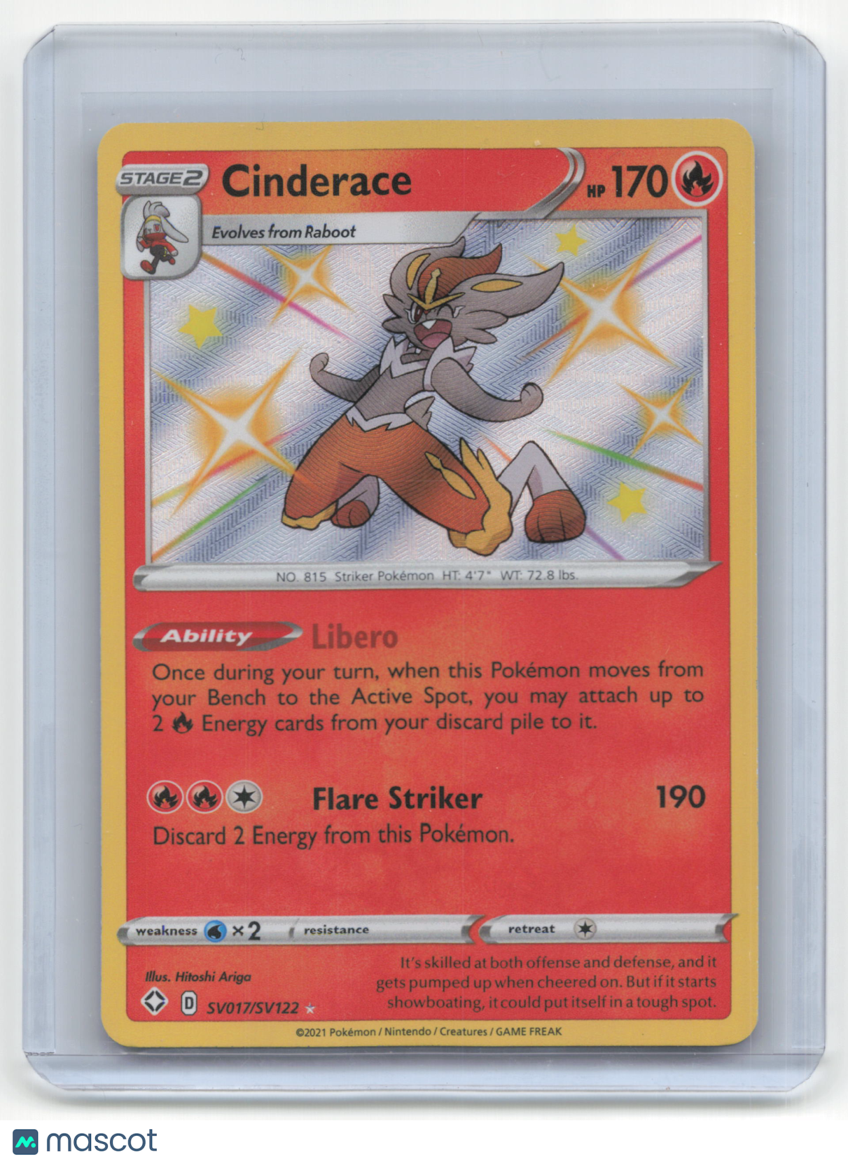 2021 Pokemon Cinderace Shining Fates #SV017/SV122