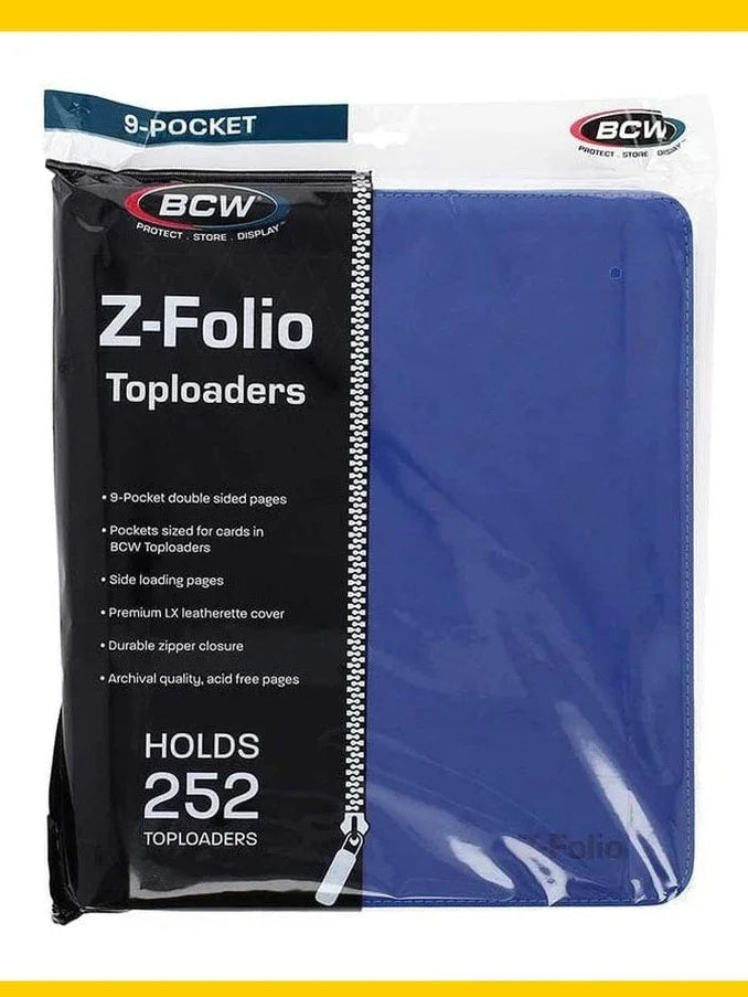 BCW Z-Folio Topload size Blue 9-Pocket 252 ct Binder - Papa Joey's Collectibles