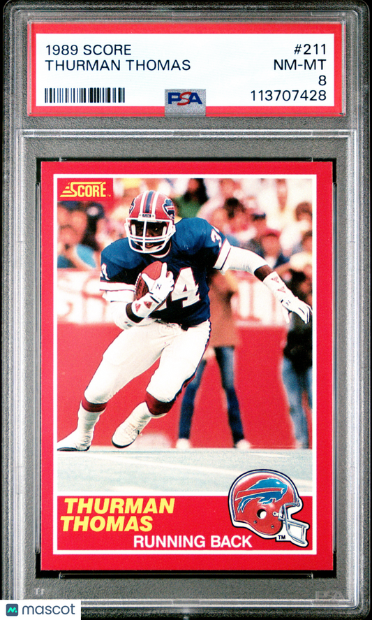 1989 Score Football Thurman Thomas #211 PSA 8