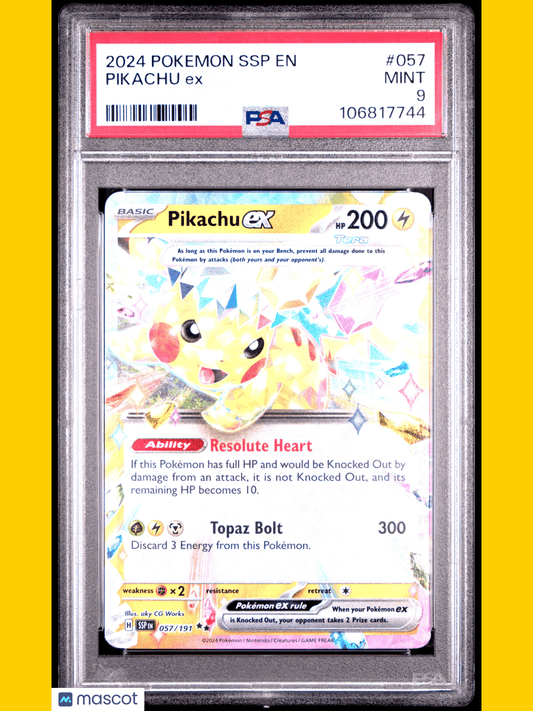 2024 Pokemon TCG Pikachu EX Surging Sparks #057 PSA 9