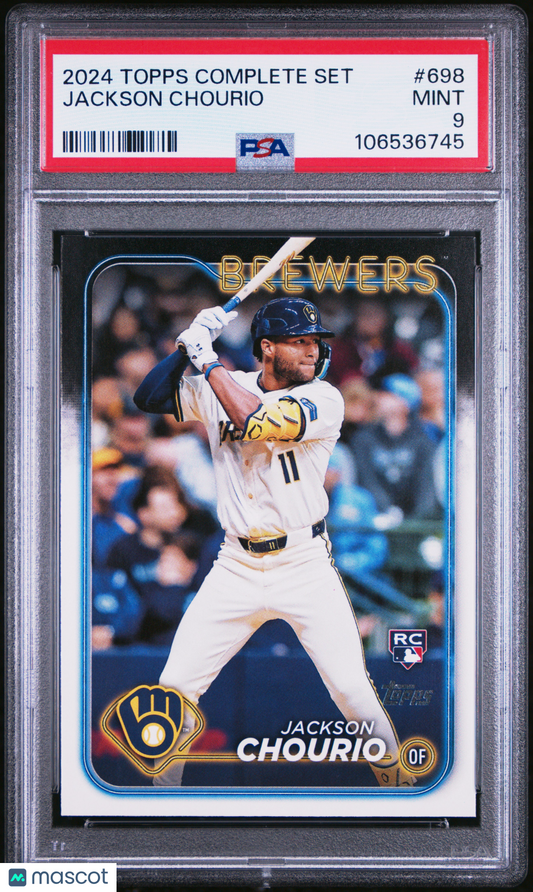 2024 Topps Complete Set Baseball Jackson Chourio #698 PSA 9