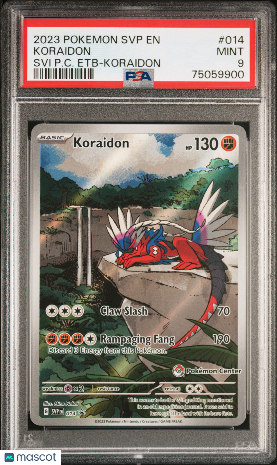 2023 Pokemon—Koraidon #014 Scarlet & Violet—Black Star Promo PSA 9