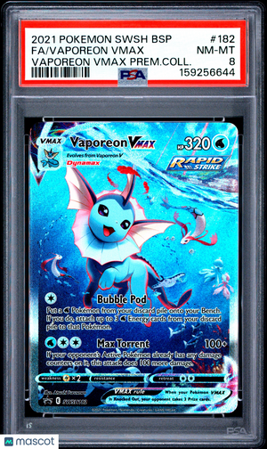 2021 Pokemon—Vaporeon VMAX #182 Sword & Shield Promo—Black Star Promo PSA 8