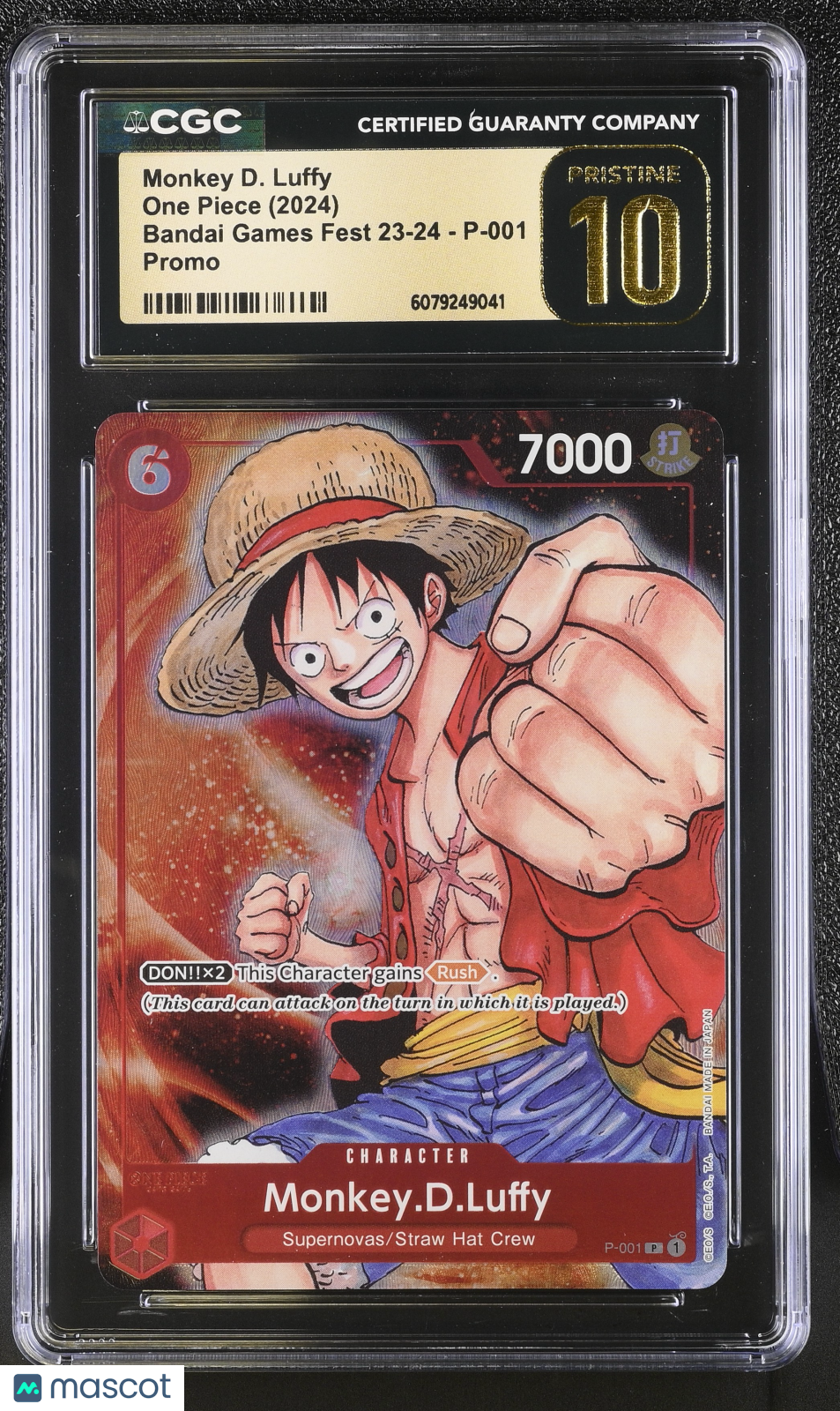 2024 —Monkey D. Luffy #P-001 One Piece Promotional Cards— Foil CGC 10