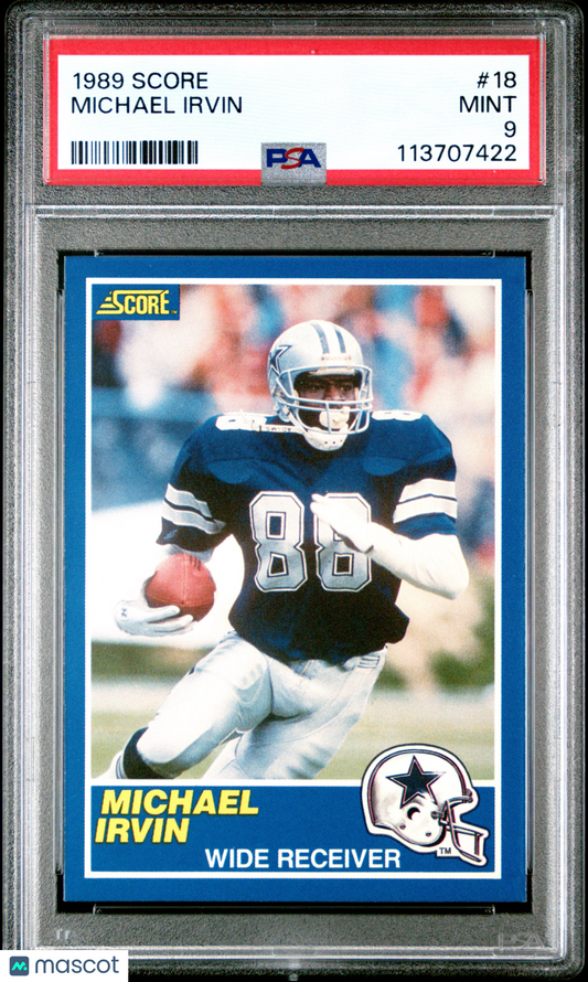 1989 Score Football Michael Irvin #18 PSA 9