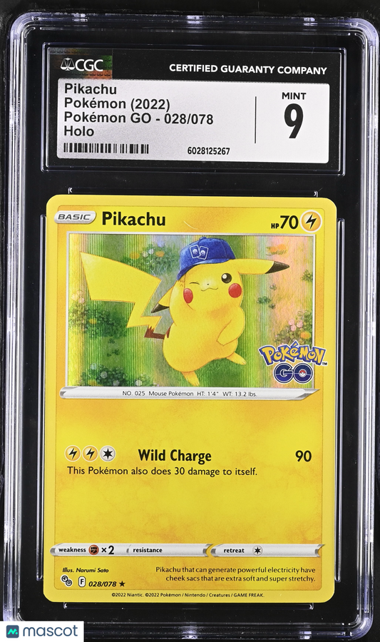 Pikachu 2022 Pokémon Pok^mon GO #028/078 CGC 9