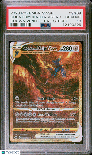 2023 Pokemon—Origin Forme Dialga VSTAR #GG68/GG70 CRZ:GG—Secret Rare PSA 10