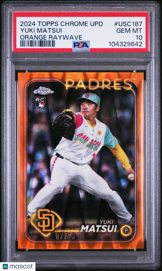 2024 Topps Chrome Update Baseball Yuki Matsui 07/25 #USC187 PSA 10