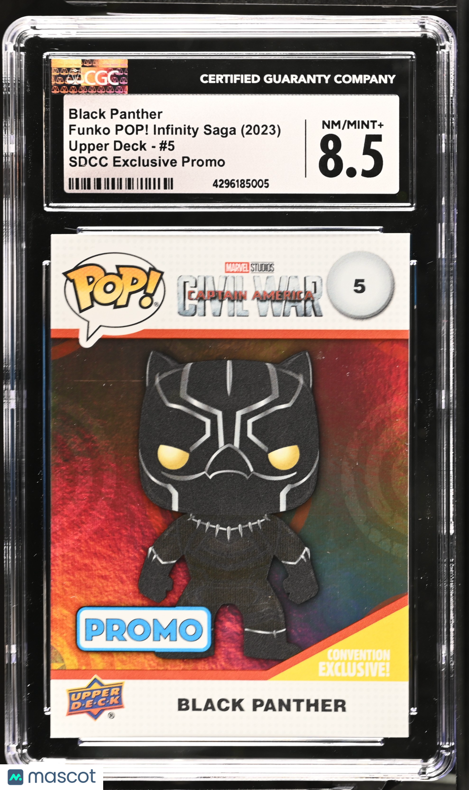 2023 UD Funko Pop! Infinity Saga Marvel—Black Panther #5 SDCC Exc Promo— CGC 8.5
