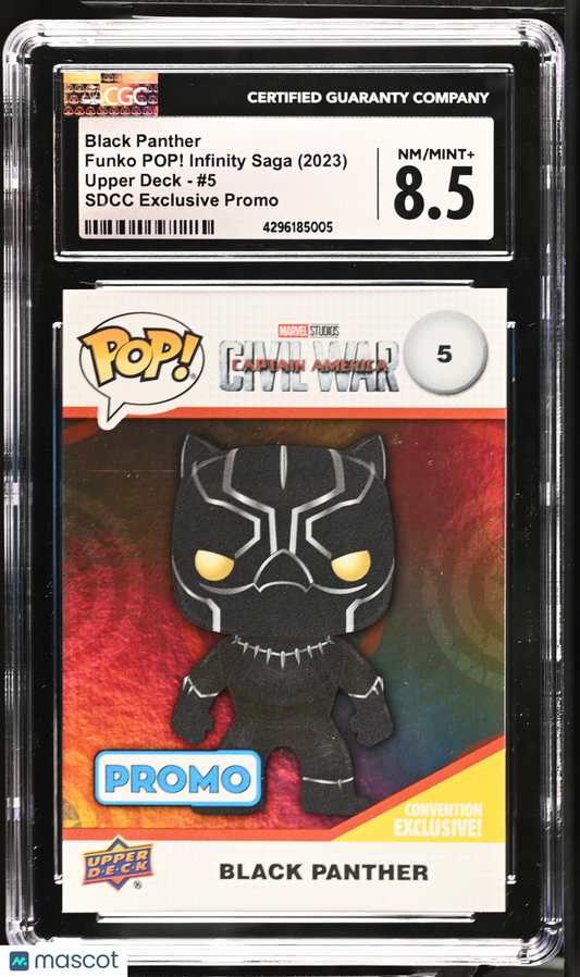 2023 UD Funko Pop! Infinity Saga Marvel—Black Panther #5 SDCC Exc Promo— CGC 8.5