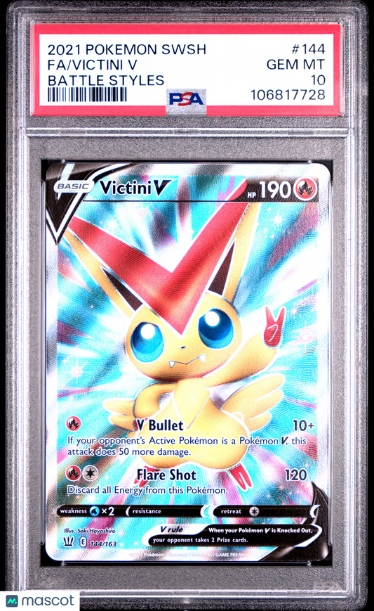2021 Pokemon TCG Victini V Battle Styles #144 PSA 10