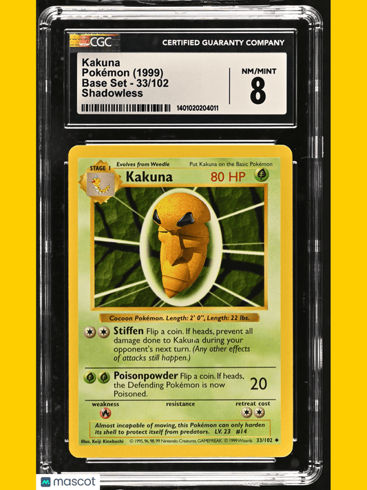 Pokémon Kakuna 1999 Pokémon Base Set #33/102 English CGC 8