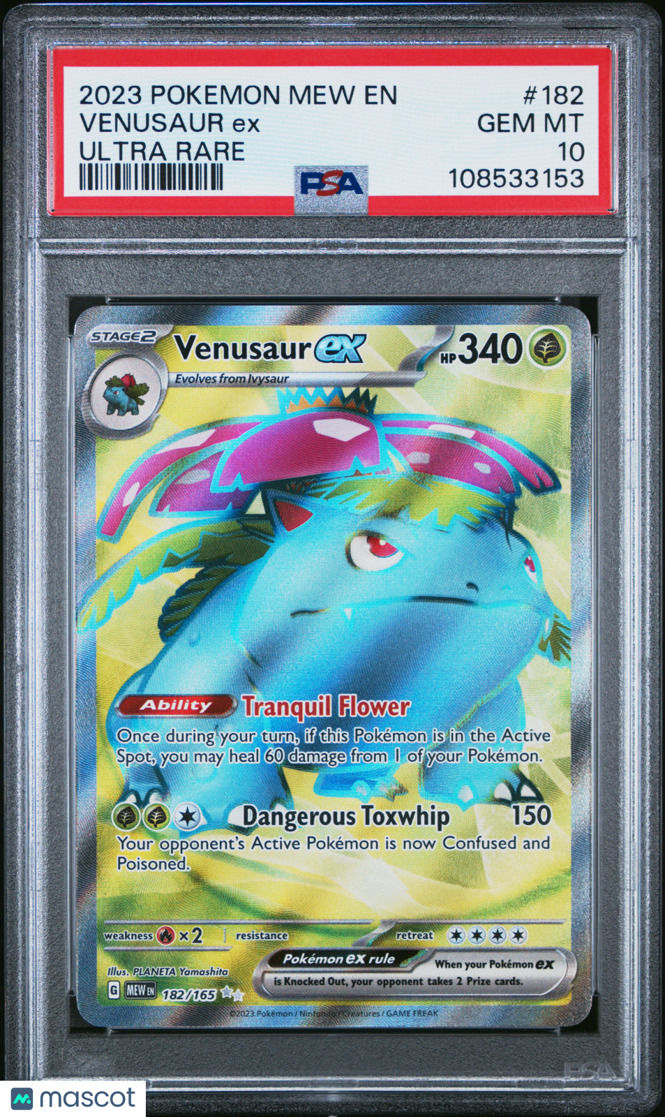 Venusaur EX 2023 Pokemon Mew EN-151 #182 Ultra Rare PSA 10